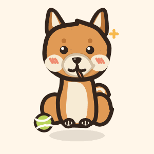 Ink drawing of a Shiba Inu desk buddy